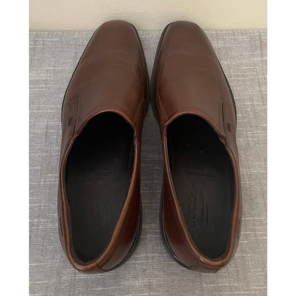 ECCO Mens Size 48/ US 14 Walnut Leather Oxfords Slip On Shoes - Picture 9 of 15